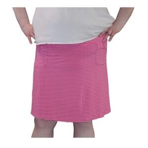 Fresh Produce Pink White Striped Skort Skirted Shorts XL USA Coastal Preppy